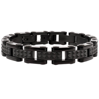 BLACK PYRAMID Link Bracelet for Men in Black Steel