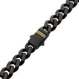 MARMONT CHAIN Black Steel Curb Link Necklace for Men with Black Diamonds - Clasp View