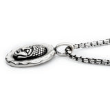 BUDDHA MEDALLION Pendant Necklace for Men in Stainless Steel - Side View