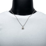BUDDHA MEDALLION Pendant Necklace for Men in Stainless Steel - Full View