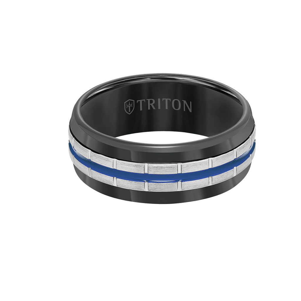 Triton men's black tungsten cheap carbide ring
