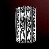 Scott Kay SPARTA Wide Ring for Men in Sterling Silver - Front View