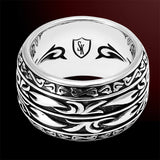 Scott Kay SPARTA Wide Ring for Men in Sterling Silver - Side View