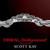 UNKAGED CHAINED SKULL Scott Kay Mens Sterling Silver Bracelet