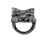 WOLFS HEAD RING Silver Carved Wolf Mens Ring by BICO Australia