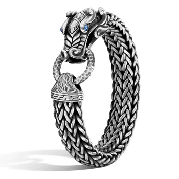 John Hardy Mens Legends Naga Dragon 15mm Heavy Duty Silver Link Bracelet