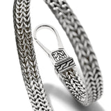John Hardy Mens Hook Clasp Classic Link 6mm Bracelet in Sterling Silver - Close-up