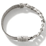 John Hardy Mens Classic Dual Style Link Bracelet in Sterling Silver - Top View
