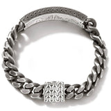 John Hardy Mens Bronze Station Curb Link Bracelet in Sterling Silver - Top View