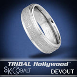 NOBLE CROSS DEVOUT Cobalt Men's Ring by Scott Kay