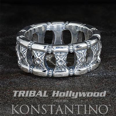 Konstantino GREEK TEMPLE Sterling Silver Mens Ring