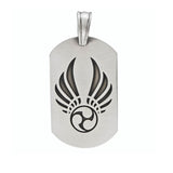WORLD SOUL DOG TAG Pendant in Silver - Front View