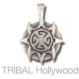 THE ATTICUS Spiked Medallion Necklace Pendant by BICO Australia Front View