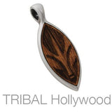 Bico Mayan Voyager Rosewood Tiki Mask Silver Necklace Pendant
