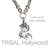 Men's Wolf Head Necklace With Dragon Pendant