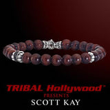 A RED TIGERS EYE WITH AGED SILVER Bead Bracelet by Scott Kay