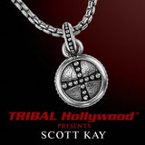 UnKaged GOTHIC CROSS ROUND PENDANT Scott Kay Mens Sterling Silver Necklace