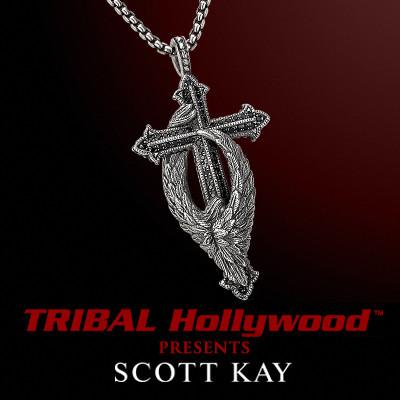 Scott Kay PROTECTING THE CROSS Silver Small Mens Necklace