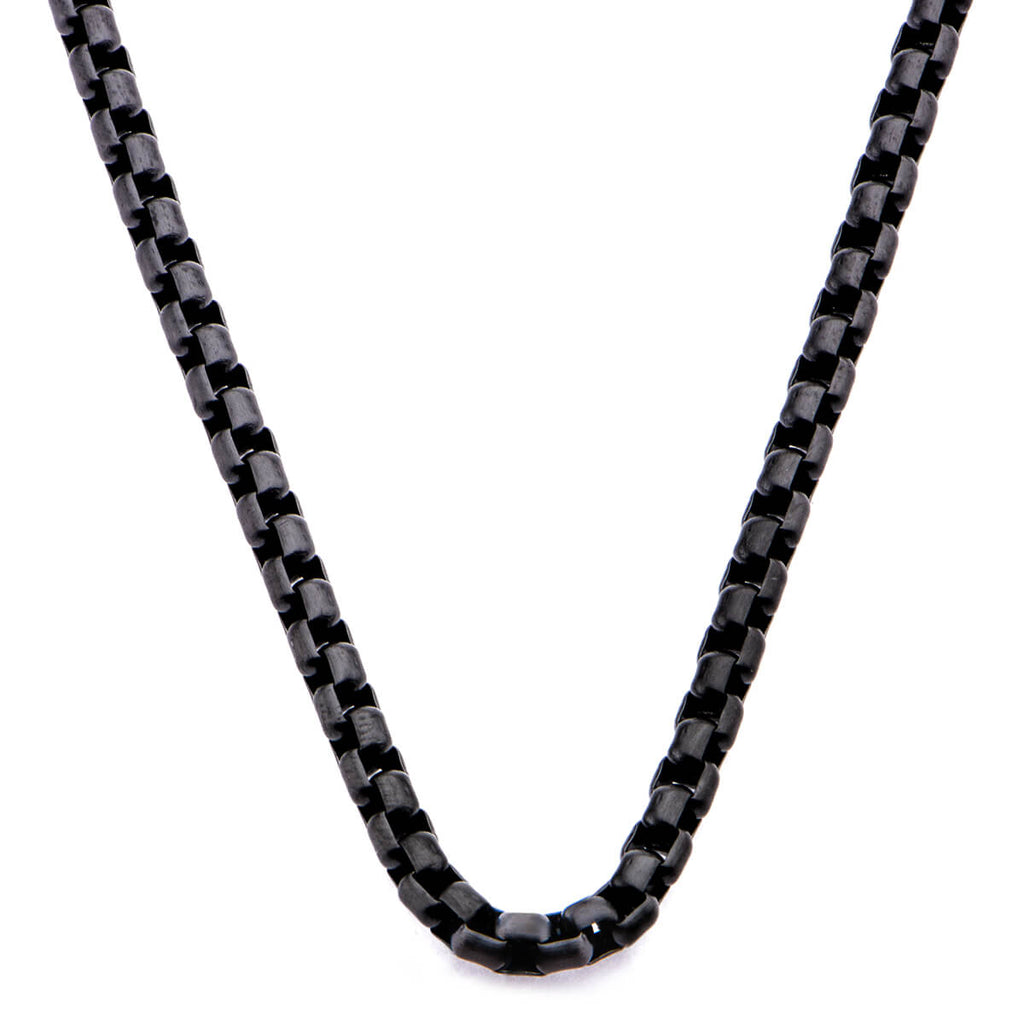 Men's Thin Chain Steel Long Black Necklace