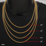 CENTRIFUGE GOLD Mens Twisted Rope Chain in 18K Gold Plate