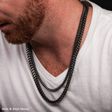 BACKSTAGE DARK Mens Franco Chain in Oxidized Stainless Steel