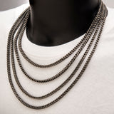BACKSTAGE DARK Mens Franco Chain in Oxidized Stainless Steel - All Sizes