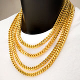 BACKSTAGE GOLD Mens Franco Chain in 18K Gold Plate - All Sizes