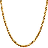 WARWICK GOLD Mens Rounded Box Chain in 18K Gold Plate