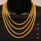 CASBAR GOLD Mens Miami Cuban Chain in 18K Gold Plate - Measurements