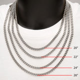 CASBAR Mens Miami Cuban Chain in Stainless Steel - Measurements