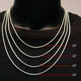 SNAKE PIT Mens Serpentine Chain in Stainless Steel - Measurements