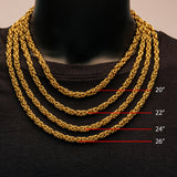 LEXICON GOLD Mens King Byzantine Chain in 18K Gold Plate - Measurements