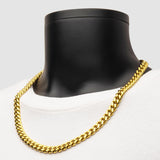 Wearing GOLD DIAMONDBACK 10mm Miami Cuban Link Mens Chain in Gold Steel