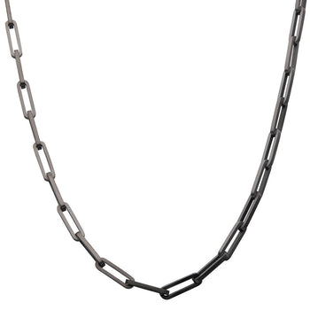 PAPERCLIP GUNMETAL Steel Link Necklace Chain for Men