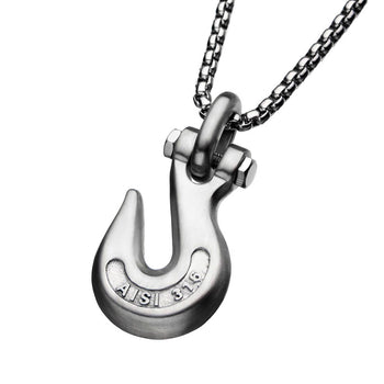 CLEVIS Grab Hook Anchor Pendant Chain for Men in Stainless Steel
