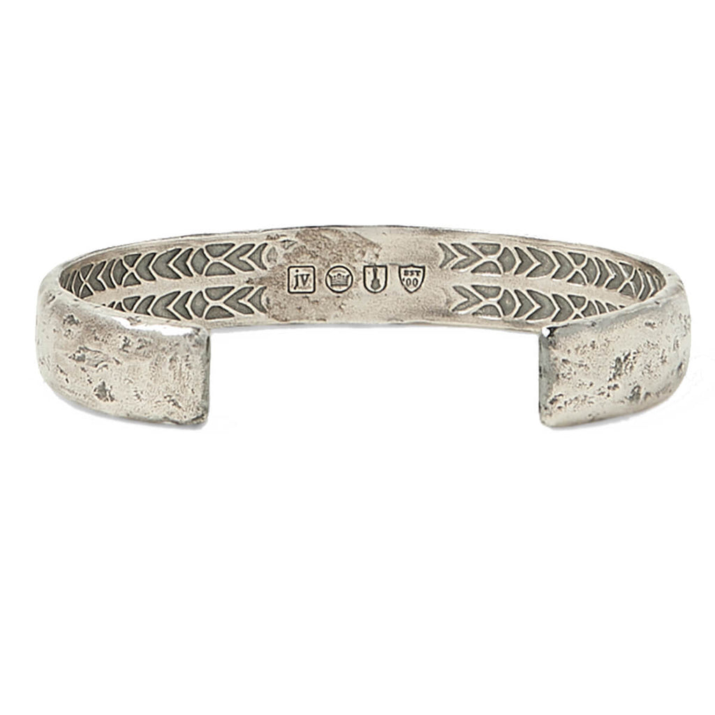 John Varvatos SILVER HAMMERED CUFF Men's Bracelet Thick Width