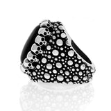 King Baby Classic ONYX STINGRAY TEXTURE Skull Mens Ring in Silver - Side View