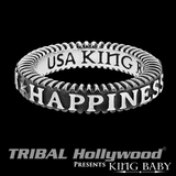HAPPINESS THIN WIDTH RING Stackable Silver Mens Ring by King Baby