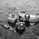 BRASS SKULL CIGAR BAND RING for Men in Silver by King Baby Studio