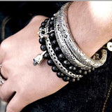 STAR OF DAVID Black Onyx Bead Bracelet by King Baby