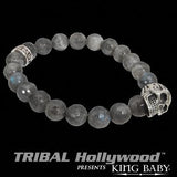 DAY OF THE DEAD SKULL Labradorite Stone Bead Bracelet by King Baby Studio