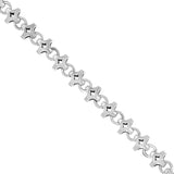 DIAMOND LINK Sterling Silver Mens Necklace Chain by King Baby - Close-up