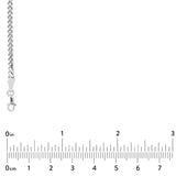 Tribal Hollywood FRANCO Chain 3mm in Sterling Silver - Measurement