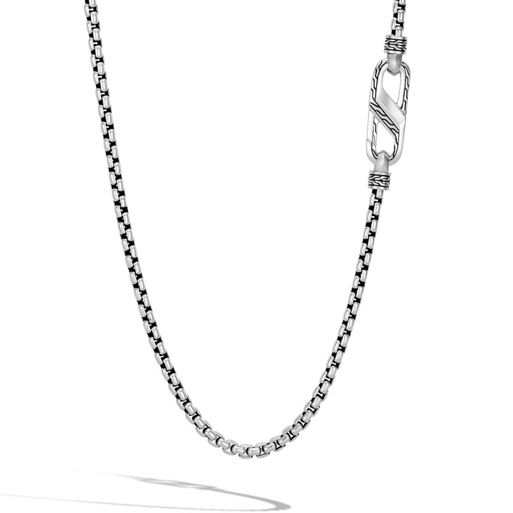 John Hardy Men's 4mm Box Chain with Carabiner Clasp in Sterling Silver