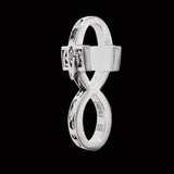 Ecks 2-in-1 INFINITY SYMBOL CLOCKWORKS CROSS Silver Mens Necklace - Side View