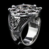 PATHFINDER RING Ship Anchor Mens Ring in Sterling Silver by Ecks - Side View 1