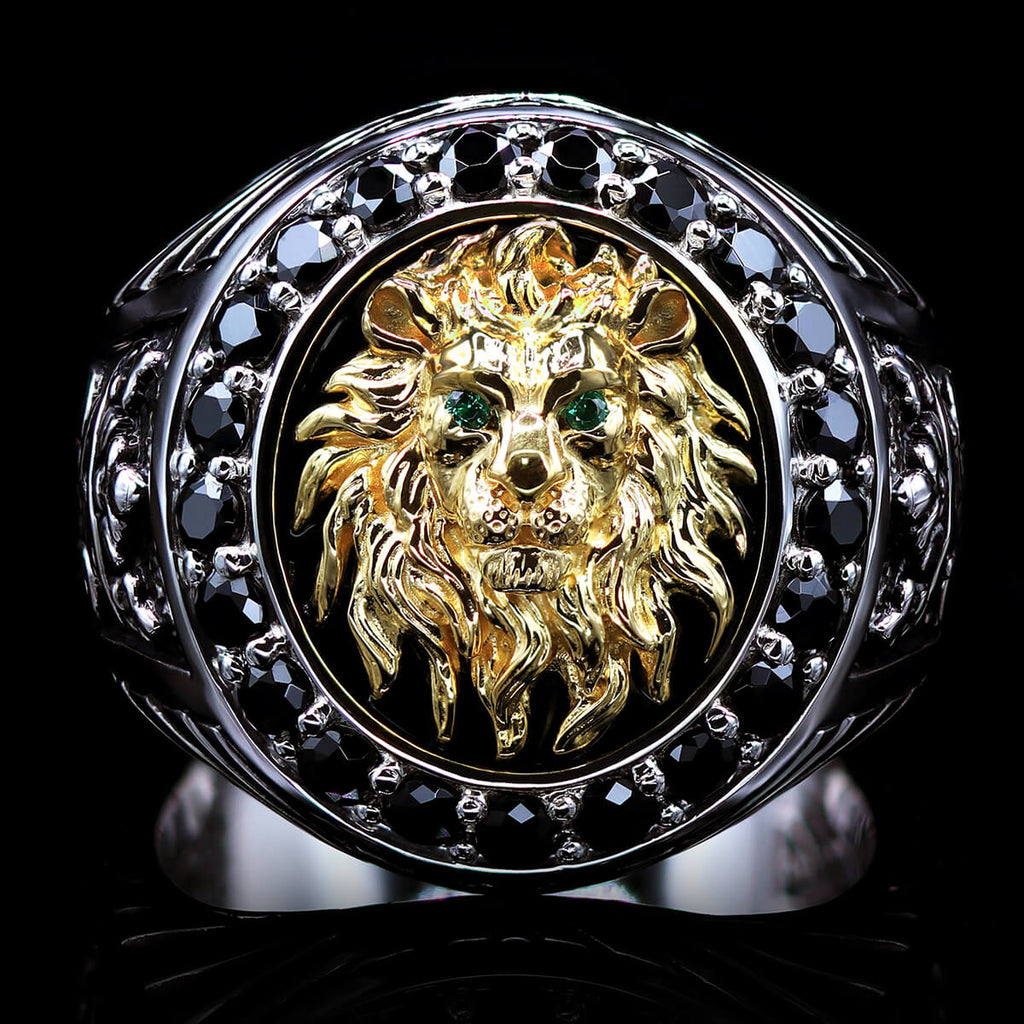 LION KNIGHT RING for Men in 14k Gold and Sterling Silver by Ecks