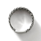 John Hardy Mens Curb Link Classic Band Ring in Sterling Silver - Top View