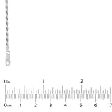 Tribal Hollywood ROPE Chain 3mm in Sterling Silver - Measurement