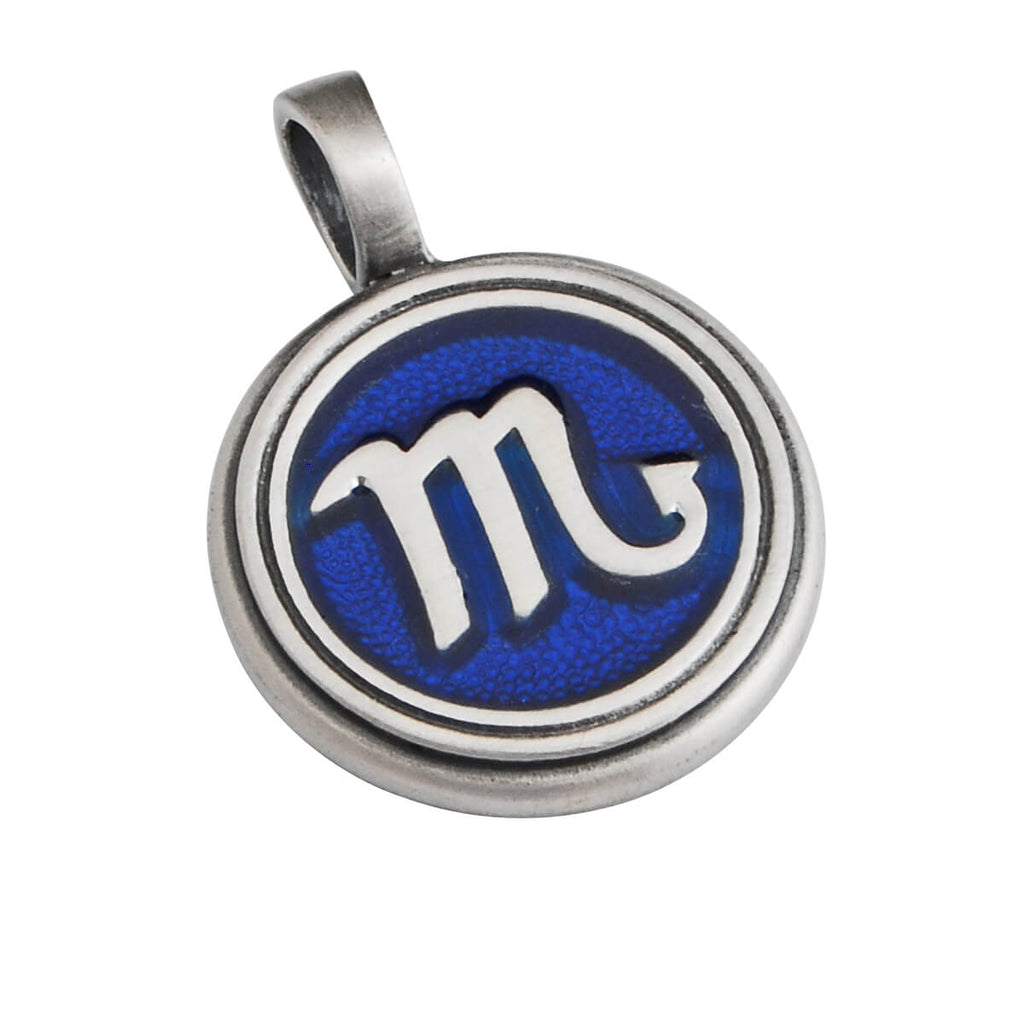 Scorpio Mens Color Zodiac Necklace Pendant by Bico